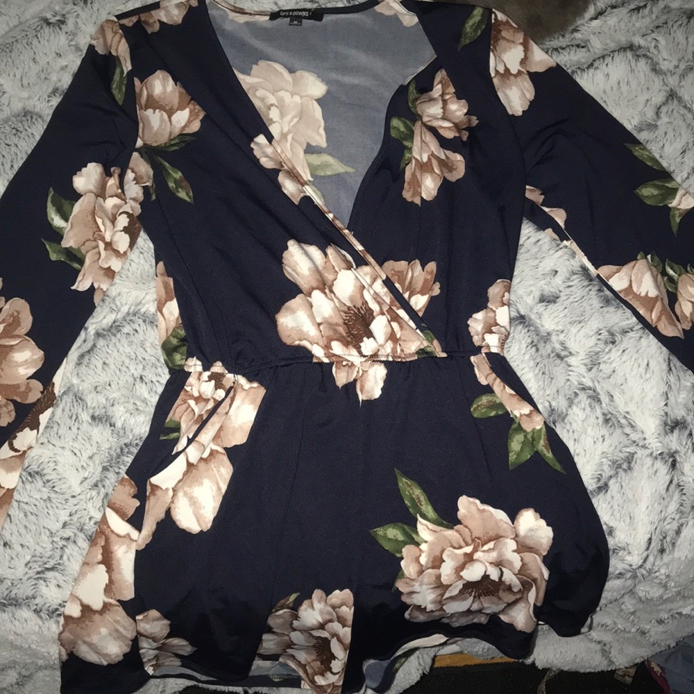 Navy Floral Romper